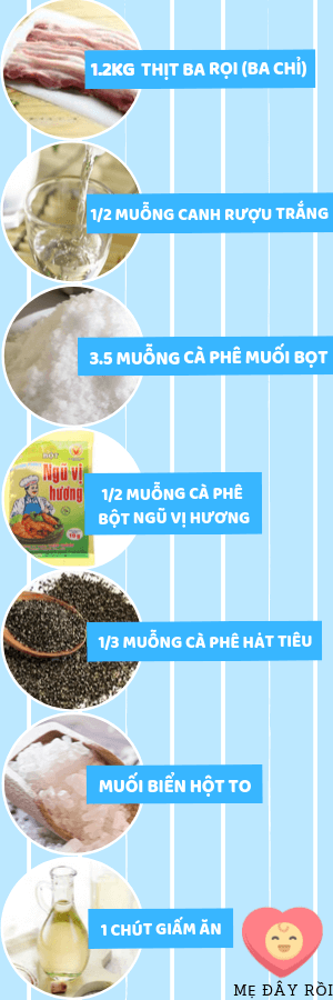 Nguyên liệu để Nướng thịt ba rọi bằng nồi chiên không dầu