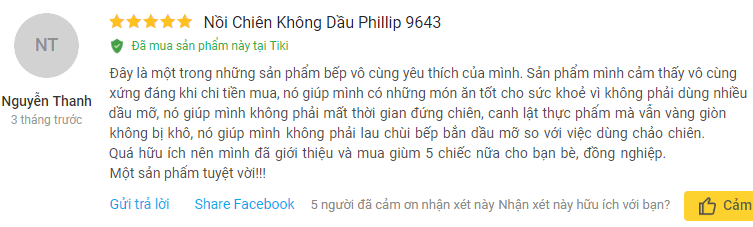 Đánh giá Nồi chiên không dầu Philips HD9643 - Đen (0.8kg) có tốt không? 3