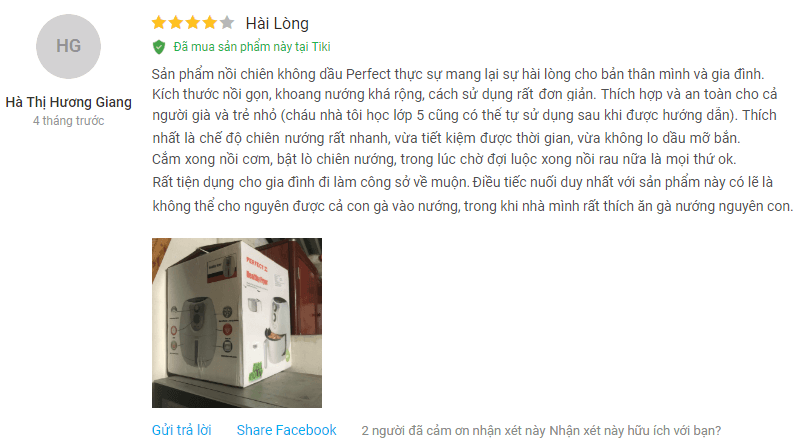 Đánh giá Nồi chiên không dầu Perfect GLA 609 (4L) có tốt không 1