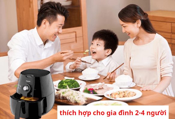Nồi chiên không dầu Philips HD9220 thích hợp cho gia đình 2-4 người
