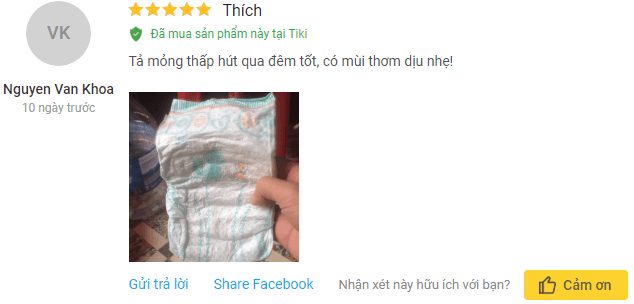 Nhận xét tã dán Pampers