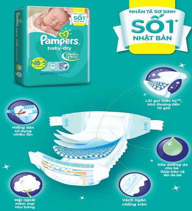 5 lợi ích của tã dán Pampers Baby Dry