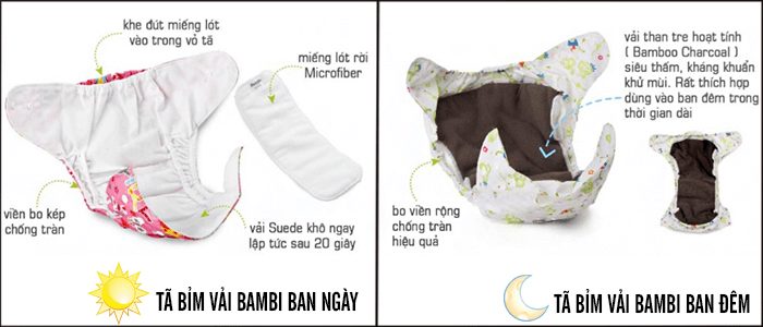 Các loại bỉm vải Bambi Mio