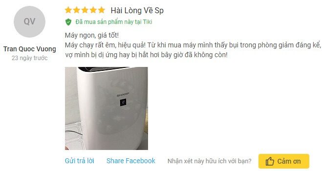 Đánh giá Máy lọc không khí Sharp FP-J40E-W hình 1