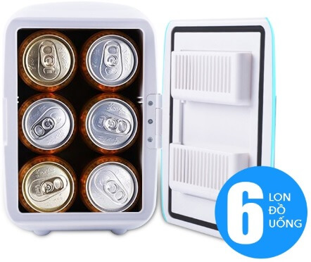 Tủ lạnh mini 4L chứa 6 lon nước