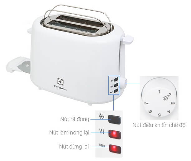 Chức năng Máy nướng bánh mì sandwich giá rẻ Electrolux ETS1303W