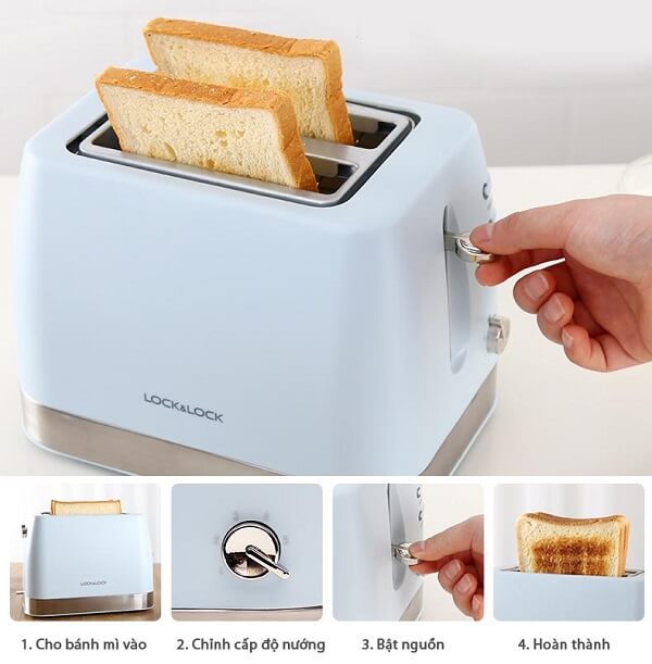 Máy nướng bánh mì sandwich Lock&Lock EJB221BLU sử dụng dễ dàng