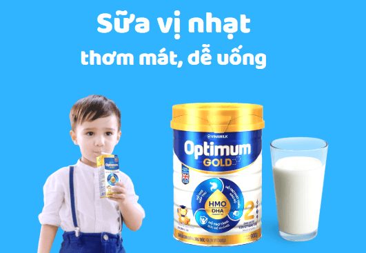 Sữa Optimum Gold 2 vị nhạt, thanh mát, dễ uống