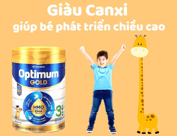 Sữa Optimum Gold 3 tăng chiều cao cho bé