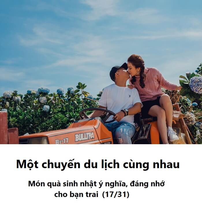 Quà tặng sinh nhật bạn trai - Chuyến đi du lịch "đáng nhớ"