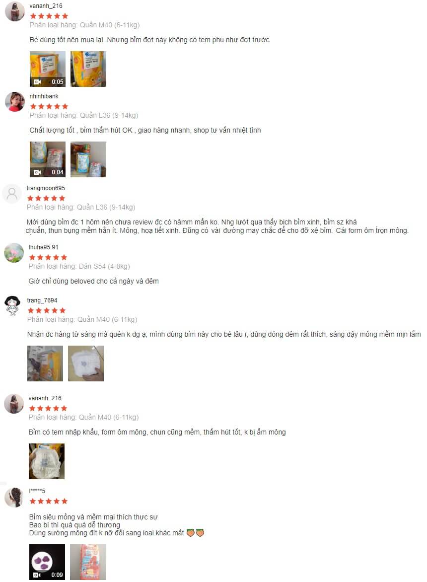 Review bỉm Beloved có tốt không trên shopee