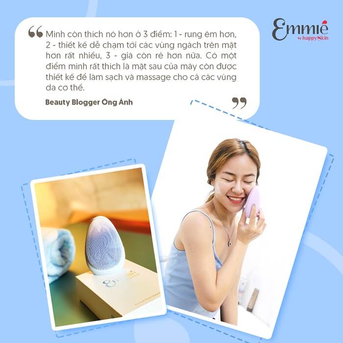 Đánh giá Máy rửa mặt Emmie beauty blogger Óng Ánh