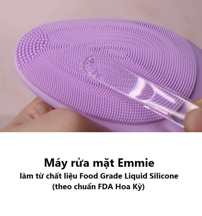 Đánh giá review Máy rửa mặt Emmie by Happy Skin chất liệu Food Grade Liquid Silicone