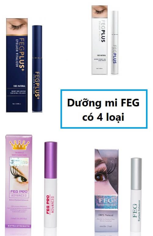 Review dưỡng mi FEG có mấy loại