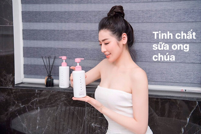 Review Sữa tắm trắng Nhật Bản Yukina White Body Wash thành phần sữa ong chúa