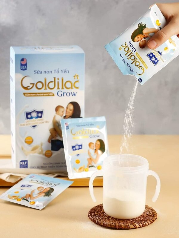 Hướng dẫn Cách pha sữa non tổ yến Goldilac Grow hình 1