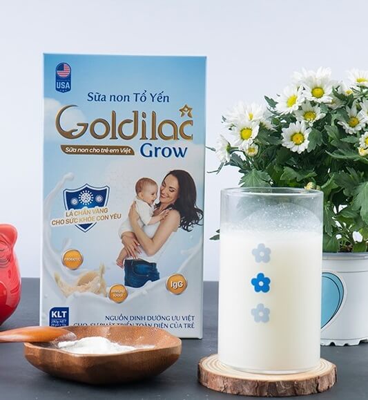 Hướng dẫn Cách pha sữa non tổ yến Goldilac Grow