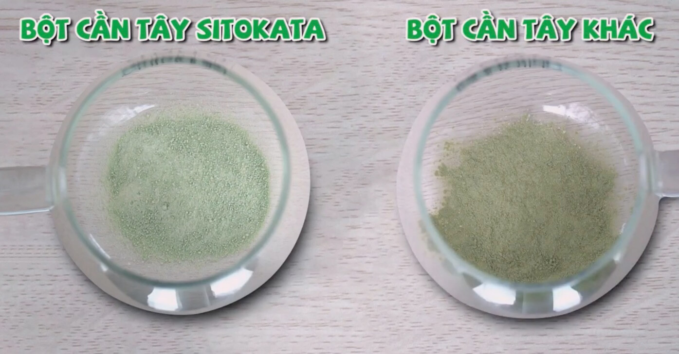 So sánh Bột cần tây Sitokata với các loại bột cần tây thông thường