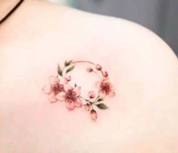 Beautiful mini tattoo on shoulder for female figure 53