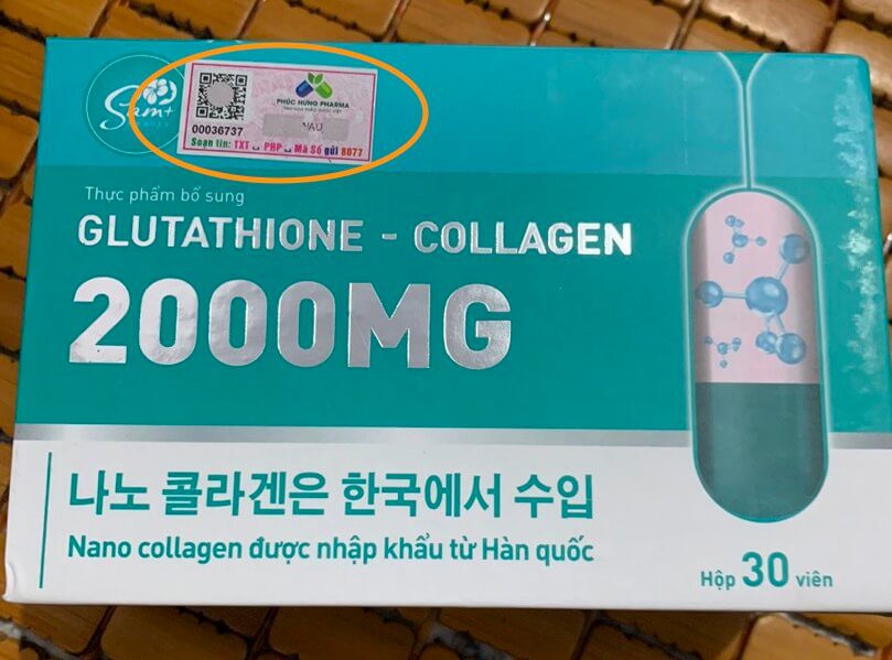 Viên uống trắng da glutathione 2000mg thật giả