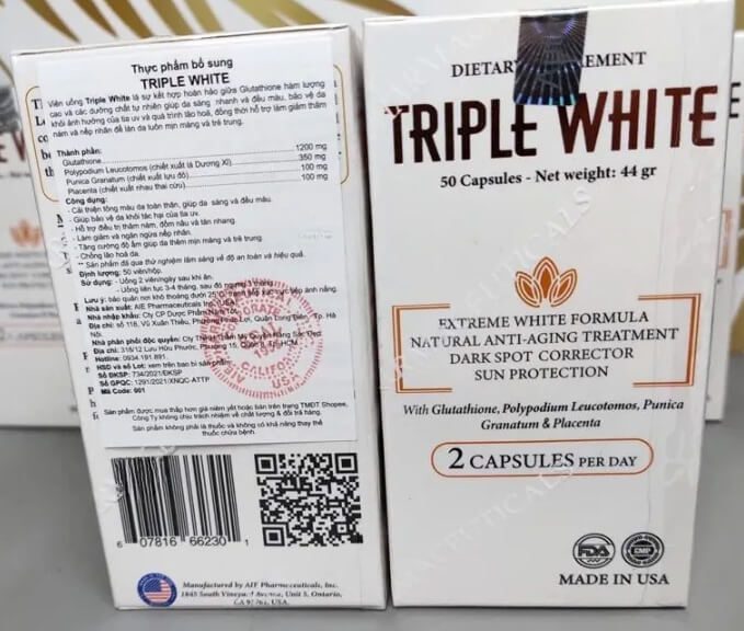 viên uống trắng da triple white giá bao nhiêu