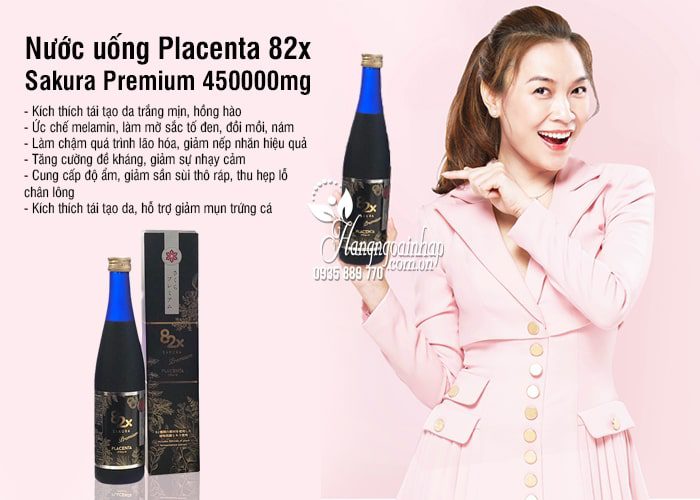 Nước uống Collagen Placenta 82x Sakura Premium 450000mg mẫu mới