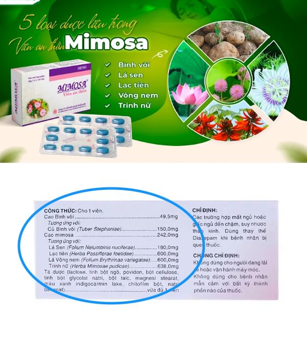 Thuốc ngủ Mimosa là thuốc gì có tác dụng gì có gây nghiện không hình 5