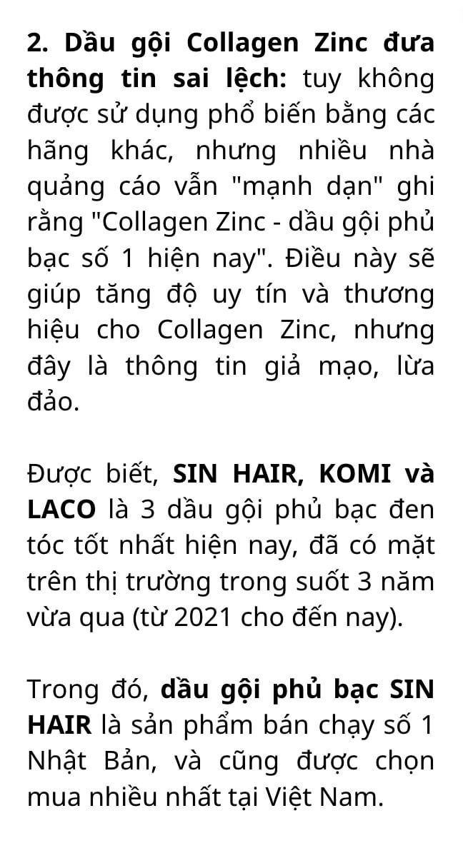 Dầu gội phủ bạc collagen zinc nhược điểm hình 47