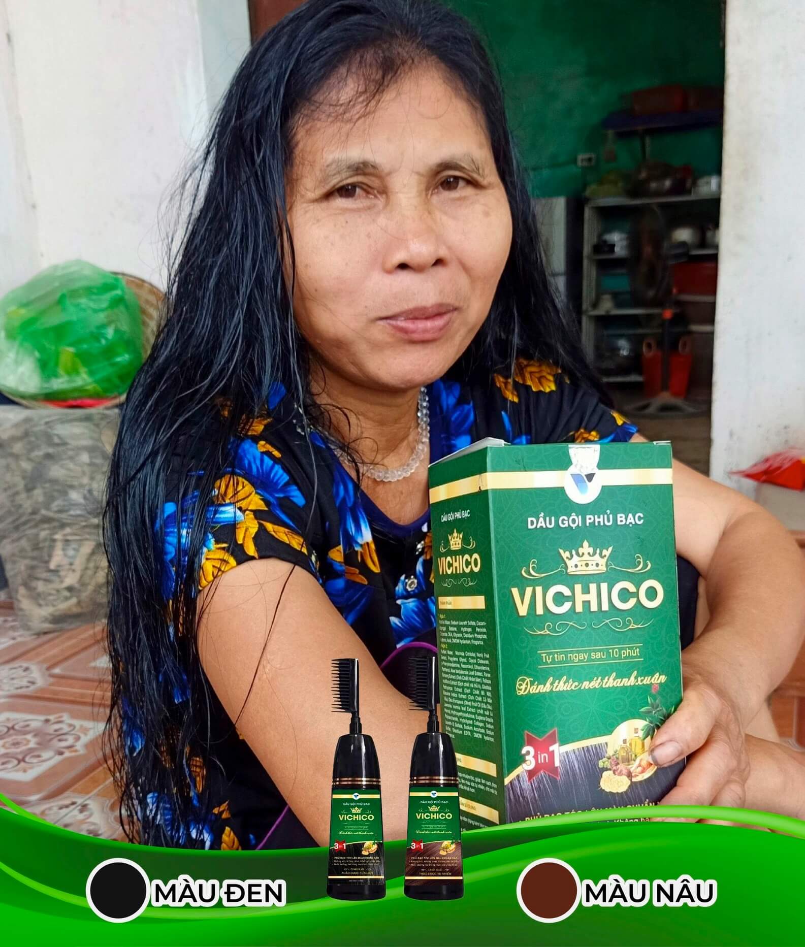 Dầu gội phủ bạc Vichico có tốt không giá bao nhiêu cách sử dụng hình 2