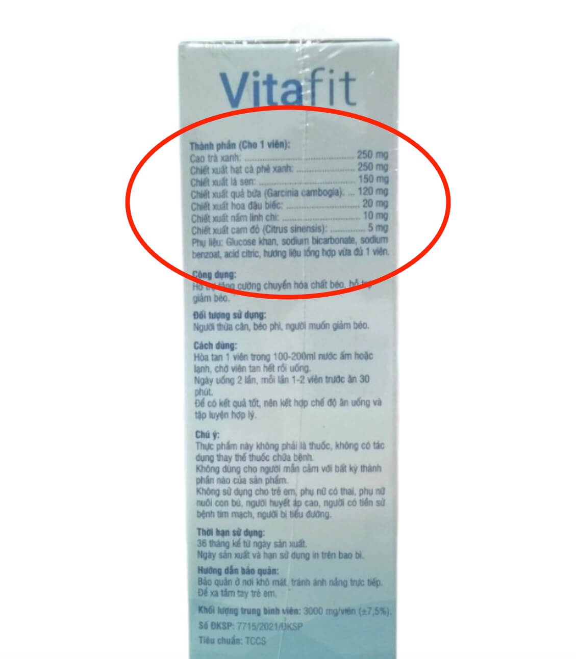 Vitafit là thuốc gì, thuốc giảm cân Vitafit có tốt không hay lừa đảo giá bao nhiêu hình 7