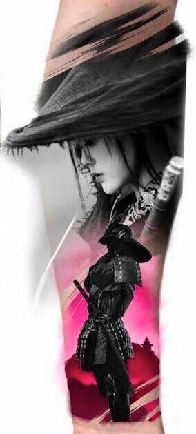 Hình xăm Samurai và cô gái Nhật Bản Geisha ý nghĩa hình 7