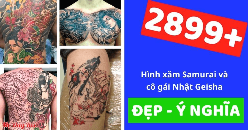 Ý nghĩa hình xăm Samurai và cô gái Nhật Bản Geisha kín lưng, nửa lưng