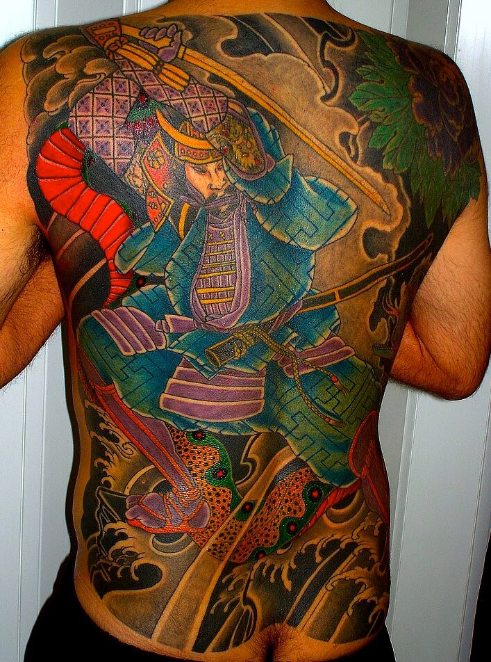 Hình xăm Samurai full kín lưng hình 36