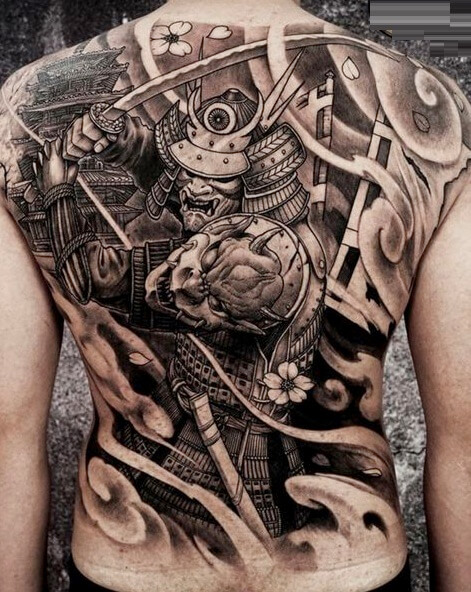 Hình xăm Samurai full lưng kín lưng bít lưng hình 62