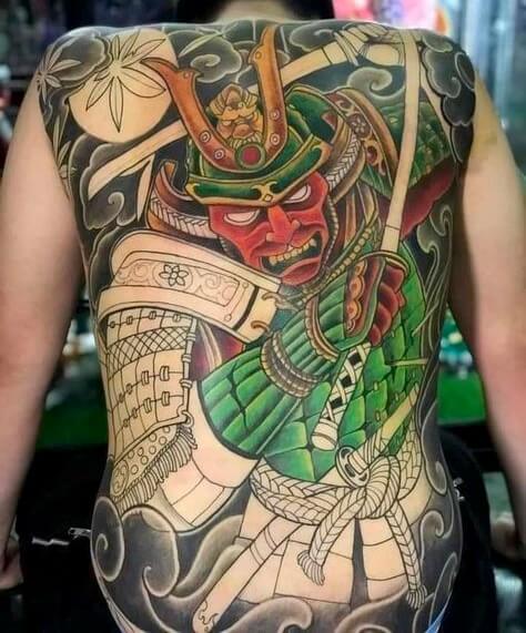 Hình xăm Samurai full lưng kín lưng bít lưng hình 94