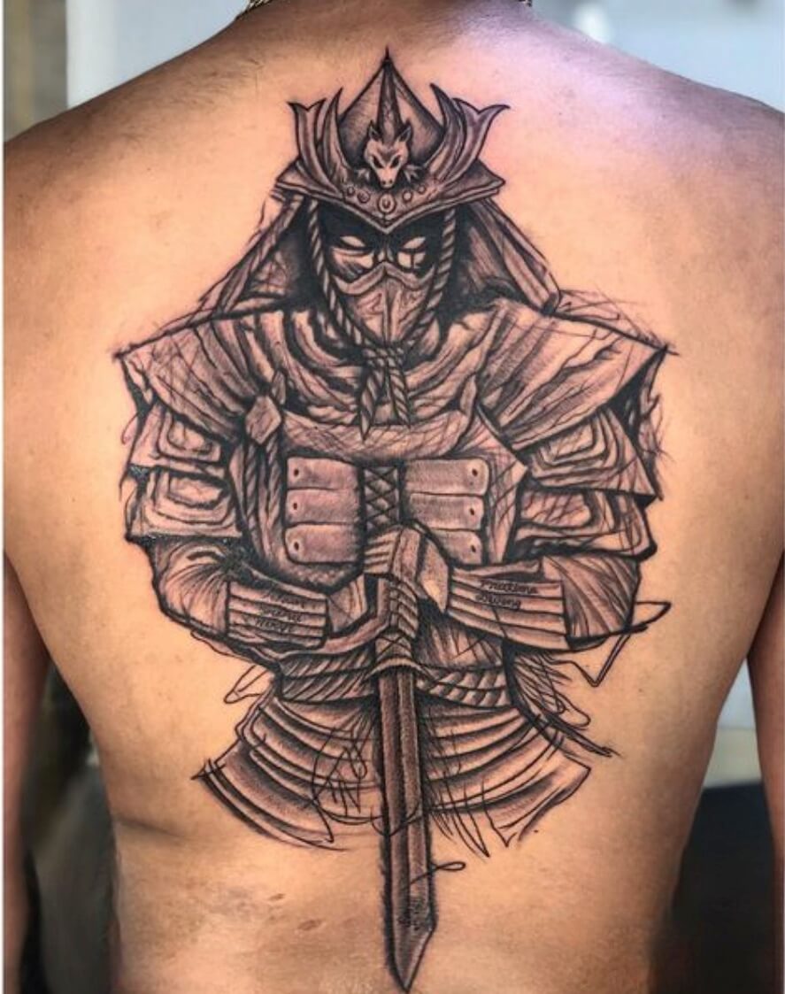 Hình xăm Samurai full lưng kín lưng bít lưng hình 117