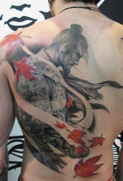 Hình xăm Samurai full lưng kín lưng bít lưng hình 121