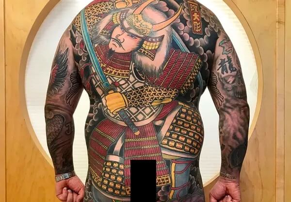 Hình xăm Samurai full kín lưng hình 11