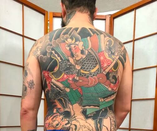 Hình xăm Samurai full kín lưng hình 18