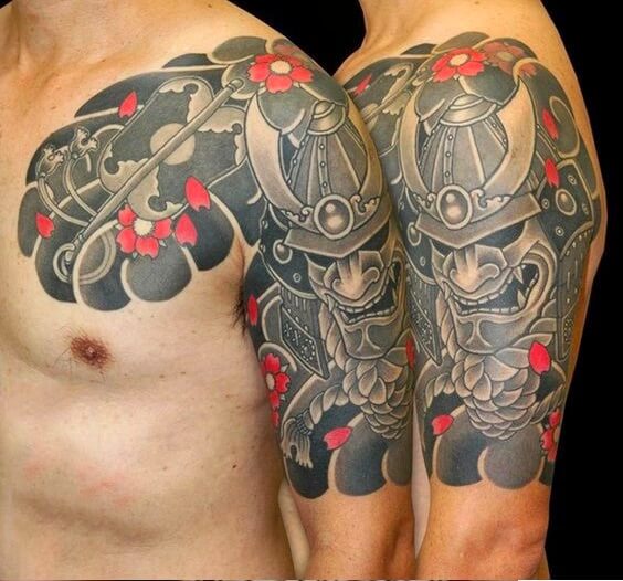 Hình xăm Samurai Nhật cổ bắp tay hình 2