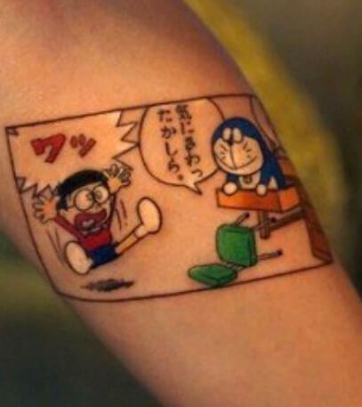 Hình xăm Doraemon và Nobita đẹp mẫu 10