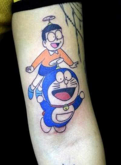 Hình xăm Doraemon và Nobita đẹp mẫu 8