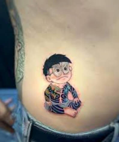 Hình xăm Nobita Nhật cổ ngầu mẫu 2