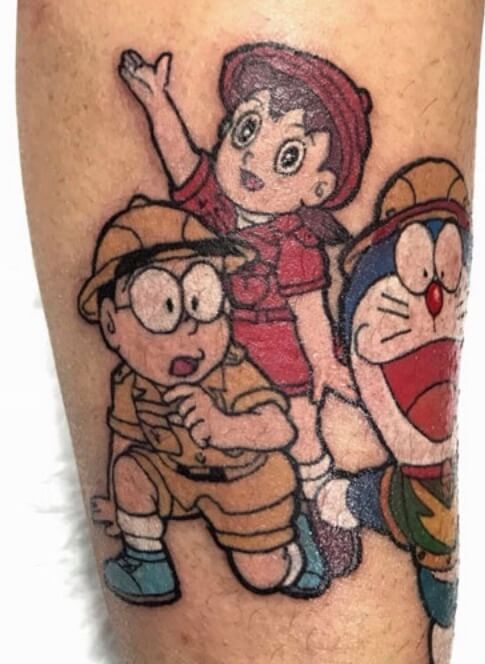 Hình xăm Nobita và Xuka mẫu 1