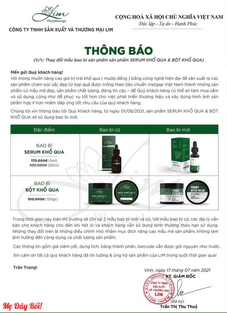 Serum khổ qua Lim có tốt không có phải kem trộn không phốt hình 10