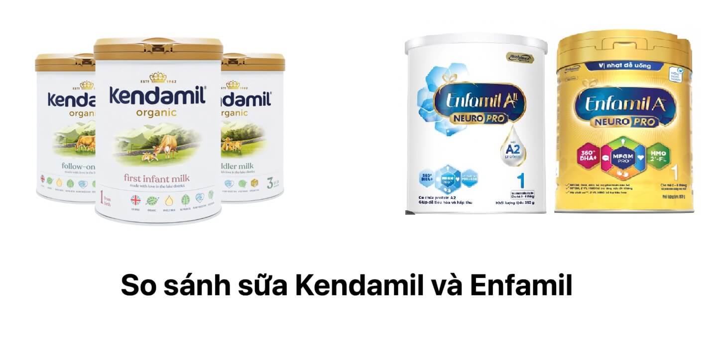 So sánh sữa Kendamil và Enfamil