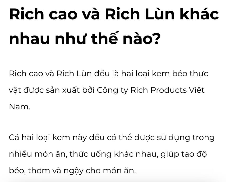 Rich Cao là gì Rich Cao và rich lùn khác nhau như thế nào Công dụng của Rich Cao có tốt không hình 5