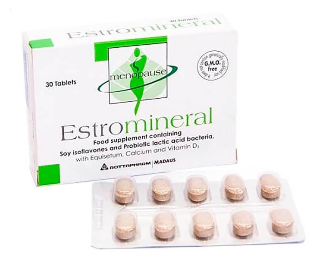 Estromineral là thuốc gì giá bao nhiêu có tác dụng gì Estromineral cải thiện triệu chứng tiền mãn kinh cách dùng hình 1