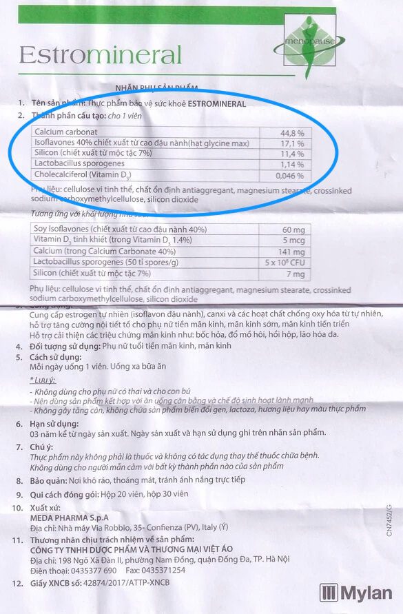 Estromineral là thuốc gì giá bao nhiêu có tác dụng gì Estromineral cải thiện triệu chứng tiền mãn kinh cách dùng hình 4