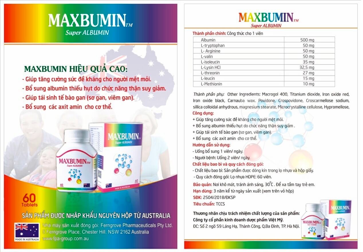 Maxbumin TM là thuốc gì giá bao nhiêu có tác dụng gì hình 15